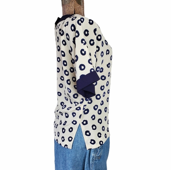 Vintage white and blue t-shirt with "O" print - Picture 7 of 13